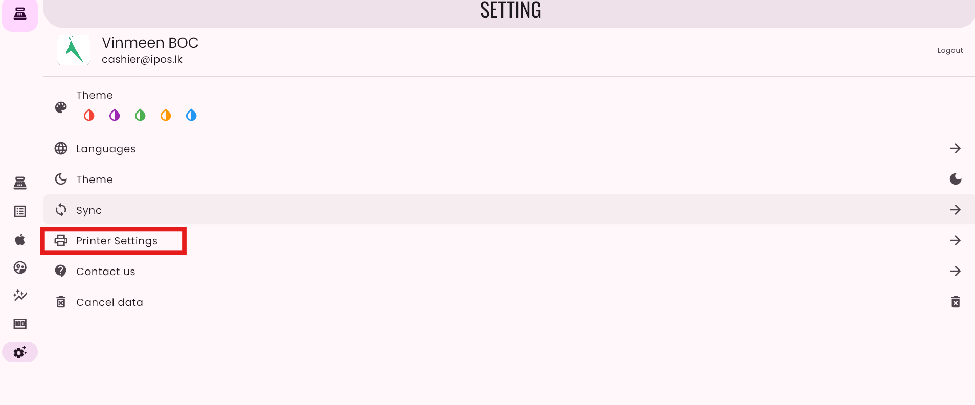 Settings | IPOS - Documentation
